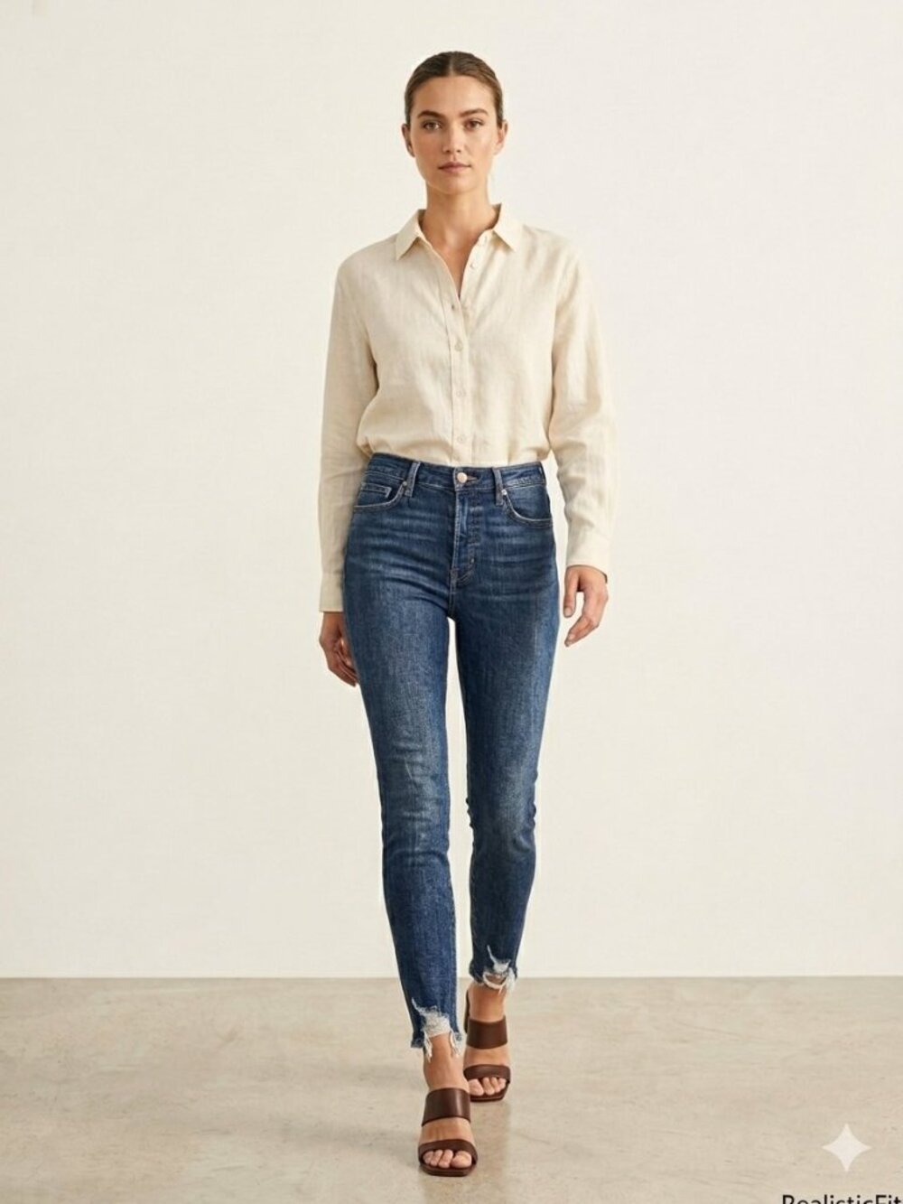 FRAME Le Skinny de Jeanne Distressed Skinny Jeans, Size 30